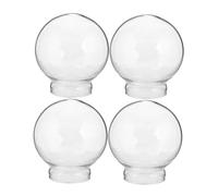 Toyvian Cloches en Verre Rondes Ø65 Mm, Lot de 4 Dômes Transparents pour Décoration Intérieure, Protection Anti-poussière, Globe à Neige Vide et Présentoirs Artisanaux pour Salon, Chambre