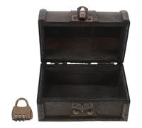 Toyvian Coffret à Bijoux Vintage en Bois Ancien Gris Patiné avec Serrure à Combinaison 3 Chiffres Boîte de Rangement Verrouillable pour Escape Game et Organisateur de Trésors Décoratif