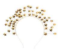 Toyvian Coiffe Couronne Étoile pour Mariée, Serrage-tête Léger Chic | Double Bandeau, Pointes Étoilées, Alliage et Cristaux Brillants, Argenté ou Or, Gala et Fête Costumée