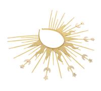 Toyvian Coiffe de Déesse Soleil en Plastique Or Couronne Étoile et Lune, Bandeau Élégant pour Déguisement Femme Lors de Fête Halloween ou Cosplay