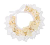 Toyvian Collier Décoratif Réglable pour Chat et Chien Collerette Dentelle avec Motif Floral Accessoire Confortable pour Animaux de Compagnie Jaune