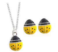 Toyvian Collier et Boucles d'Oreilles Femme Plaqué Argent Set Créatif Scarabée Bijoux Mode Élégant Cadeau Anniversaire Femme