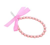 Toyvian Collier Fantaisie pour Chat en Perles Imitation avec Métal Rose | Accessoires Bling et Nœud Ruban, Style Élégant, Usage Polyvalent pour Occasions et Fêtes