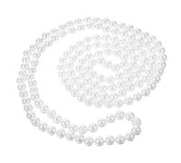 Toyvian Collier Long de Perles Fantaisie Double Rangée, Verre Délicat, Couleur Perle Artificielle, Femme, Soirée et Cérémonie, 1,5 Mètre, Léger et Décoratif