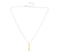 Toyvian Collier Pendentif Barre en Acier Inoxydable Doré Pendentif Vertical Lisse Orné de Cristaux Collier Couple Personnalisable Bijou Artisanal Soi-Même Présent Saint-Valentin