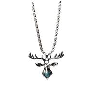 Toyvian Collier Pendentif Cerf en Acier Titane Modèle Unisexe Rétro Chaîne Longue Style Hip-Hop Bijou Élégant pour Usage Quotidien et Présent