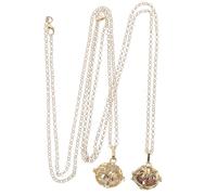 Toyvian Collier Pendentif en Pierre de Lave avec Pendentif Arbre de Vie Doré Chaîne de Pull pour Femme Bijoux D’Aromathérapie Accessoire Mode Présent Élégant pour Couleur Aléatoire