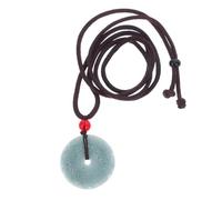 Toyvian Collier Pendentif Jade Naturel Vert Motifs Uniques en Jade et Polyester, Style Rétro Antique, Raffiné pour Occasions Formelles et Anniversaires