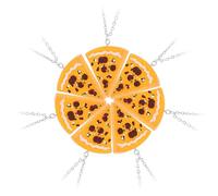 Toyvian Collier Pendentif Pizza 7 Pièces pour Femmes Chaîne Élégante en Alliage Solide Présent d'Anniversaire et Soirée Pizza Parure Amitié Originale et Festive
