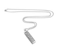 Toyvian Collier Pendentif Porte-cendres Tubulaire Creux en Métal Solide, Collier Boîte à Prières Unisexe, Rangement Sécurisé pour Voyages et Activités de Plein Air, Pendentif Gravé Six