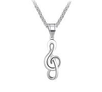 Toyvian Collier Pendentif Symbole Musique Homme Acier Titane Chaîne Design Créatif et Élégant Accessoire Masculin et Résistant