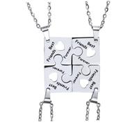 Toyvian Collier Ras du Cou en Acier Inoxydable Lot de 4 Colliers d'Amitié pour Femme Bijou Élégant Style Best Friend Forever Présent pour Amies et Occasions Spéciales