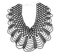 Toyvian Collier Ras Du Cou Large Femme Fausse Collerette Tissée Main à Six Couches Ondulées Faux Col Perlé Élégant et Raffiné Tour de Cou Chic pour Look Unique