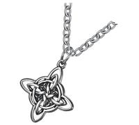 Toyvian Collier Vintage Nœud Celtique en Acier Inoxydable 3Mm X 60Cm 5Cm Extension Collier Pendentif Unisexe pour Homme et Femme Bijou Symbole d'Amour Loyauté