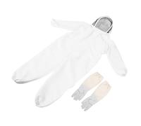 Toyvian Combinaison Apiculteur Blanc en Polyester Respirant avec Moufles, Protection Complète pour Apiculture Printemps, Été et Automne,