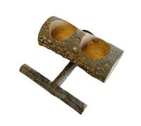 Toyvian Combinaison de Bol en Bois de Support de Support mangeoire pour Oiseaux Plats d'alimentation de Cage d'oiseau Porte-Nourriture Cage à Oiseaux Perroquet