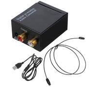 Toyvian Convertisseur 32-96 Khz Compact Plastique 5.1x4.1x2.6 Boîtier Cm et Numérique Noir Audio vers Analogique Câble USB d'alimentation en Câble Optique, Supporte pour Usage