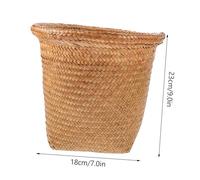 Toyvian Corbeille Tissée Paille Moyenne sans Couvercle Poubelle de Bureau Décorative Stable et Résistante à Humidité Panier de Rangement Pratique pour Déchets Papiers Couleur Aléatoire