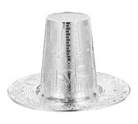 Toyvian Coupe de Kiddouch Argentée en Alliage de Zinc, Style Sculpté | Soucoupe, pour Bénédiction du Kiddouch et Table Décorative, Présent Judaica pour Familles Juives