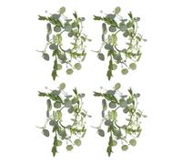 Toyvian Couronne de Feuilles Vertes pour L'vacances, Guirlande Artificielle Compacte en 4pcs pour Décoration Polyvalente en Chambres et Célébrations Saisonnières