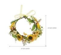 Toyvian Couronne de Fleurs Tournesol Artificielle Feuilles Vertes Serrage-Tête Fleuri Flexible pour Femme et Fille Accessoire Photo et Festival Bandeau Tournesol Hippie Jaune pour