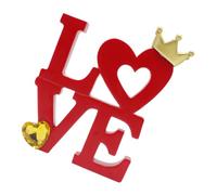 Toyvian Couronne Décorative en Résine Rouge « Love » pour Table de Mariage Panneau de Mots Romantique Ornement de Centre de Table Saint-Valentin Décoration Solide pour Bureau et Maison