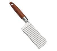 Toyvian Couteau à Pommes de Terre Ondulé en Acier Inoxydable Lame Épaisse pour Découpe Rapide et Tranches Précises, Manche en Bois Ergonomique Cuisine