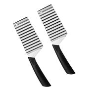 Toyvian Couteau Ondulé en Acier Inoxydable 2 Pièces pour Couper Pommes de Terre et Légumes Lame de Vague, Résistant et Facile à Utiliser Cuisine