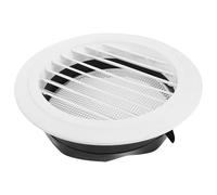 Toyvian Couvercle de Ventilation Rond avec Persiennes à Haute Efficacité en Plastique Abs Blanc et Moustiquaire Intégrée pour Aération Silencieuse Salle de Bain