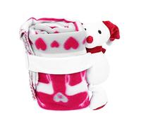 Toyvian Couverture Polaire Garçon Fille Double Face Motif Noël Couverture Emmaillotage Décorative Avec Peluche Ours Et Renne Douce Et Apaisante Né Cadeau Naissance Animaux De Noël