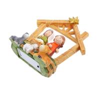 Toyvian Crèche De Noël Lumineuse avec Statue Décoration Chrétienne pour Fêtes Éclairage à Piles Batteries Non Incluses