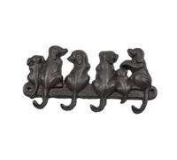 Toyvian Crochet Mural Forme Chien Fonte Robuste Patère Murale Rétro Style Européen Porte-manteau Animal pour Clés Manteaux et Chapeaux pour Amoureux des Chiens Finition Noire