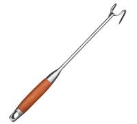 Toyvian Crochet pour Retourner les Aliments en Acier Inoxydable, Ustensile la Cuisine Manuel pour Barbecue et Camping, Accessoire pour Viande et Cuisson Feu de Bois