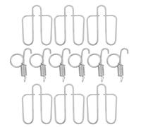 Toyvian Crochets à Ressort en Acier Inoxydable Argenté Porte de Cage à Lapin 6 pour Faciles à Ouvrir et Fixer, Lot de 6 Sets de Sets de Ensembles pour Cages d'animaux Domestiques