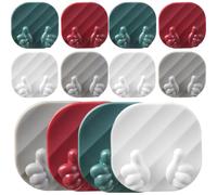 Toyvian Crochets Muraux Adhésifs en Abs Forme Pouce, 12pcs, Polyvalents pour Serviettes et Clés, Support de Câble Pratique Glissement Fluide pour Rangement sans Perçage