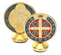 Toyvian Croix Catholique sur Pied Figurine Saint Benoît, Lot de 2 pour Décoration Religieuse, Adaptée pour Bureau, Chambre ou Église