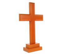Toyvian Croix de Jésus en bois debout, ornement de table religieux pour la maison, le bureau, l'autel chrétien ou la décoration de la salle de prière