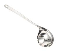 Toyvian Cuillère Filtrante Inox Louche à Huile avec Bec Verseur Passoire à Soupe Multifonction pour Cuisine Manche Ergonomique Résistant Chaleur