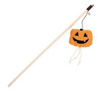 Toyvian De Chat De Lanterne De Citrouille pour Jouer Cat Stick Rotation Accessoires De Chats Décor De Chat d'halloween Battement De Bois