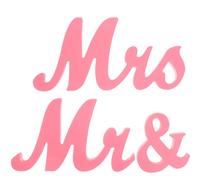 Toyvian Décoration Artisanale en Bois Mr et Mme pour Mariage, Rose