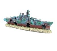 Toyvian Décoration d'épave d'aquarium : Ornement de Bateau coulé en résine pour Aquarium ; décor de Bateau naufragé pour cachette de Poisson