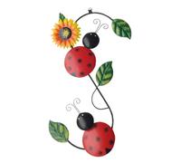 Toyvian Décoration Murale Extérieure en Fer Motif Insecte Rouge, Sculpture Suspendue Robuste pour Cour et Jardin des Amateurs de Jardinage