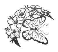 Toyvian Décoration Murale Suspendue en Fer Forgé avec Insectes Volants et Fleurs Noires, Design Simple, Style Rustique, Ornement Artistique pour Décoration Intérieure et Présent