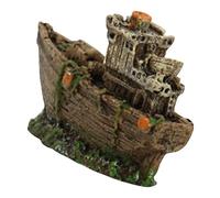 Toyvian Décoration Résine Mini Épave Bateau pour Aquarium Ornement Paysage Naturel Accessoire Déco Poissons pour Réservoir Eau Décor Aquarium Flottant Élégant