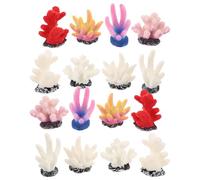 Toyvian Décorations Coralliennes Artificielles pour Aquarium Lot de 16 Pièces Coraux Simulés Blanc et Coloré Résine Solide Ornements Récif Corallien pour Déco Aquarium Poissons et