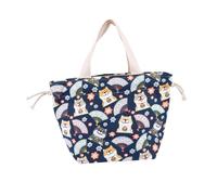 Toyvian Déjeuner Japonais en Toile avec Cordon de Serrage Sacoche à Main Pratique Léger et Grand Volume pour Pique- Travail et Sorties