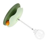 Toyvian Distributeur de Croquettes Interactif pour Chat D'intérieur, à Ressort Bascule, Distributeur de Friandises pour Chat, Base Stable en Plastique, Jeu Stimulant pour Chaton, Vert