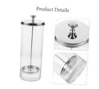 Toyvian Distributeur de Pailles Verre et Acier Inoxydable Rangement Multi-Usage pour Brosse à Maquillage et Baguettes Conteneur Stable et Élégant pour Maison Restaurant et Salon de Thé