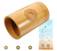 Toyvian Divination Game Pot Bamboo Fortune Set with Coins Religious Prop for Family and Temple Gatherings Handmade Traditional Chinese Divination Tool