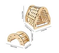 Toyvian DIY Hamster Wooden Hideout and Bridge Set Assembled Small Pet Habitat Toy for Climbing Playing and Resting Comfortable Hamster Cage Decoration